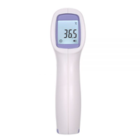 A digital thermometer with 36.5 degrees displayed.